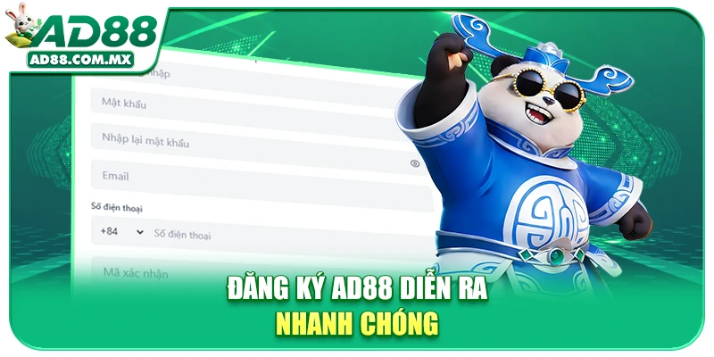 Đăng ký AD88 diễn ra nhanh chóng